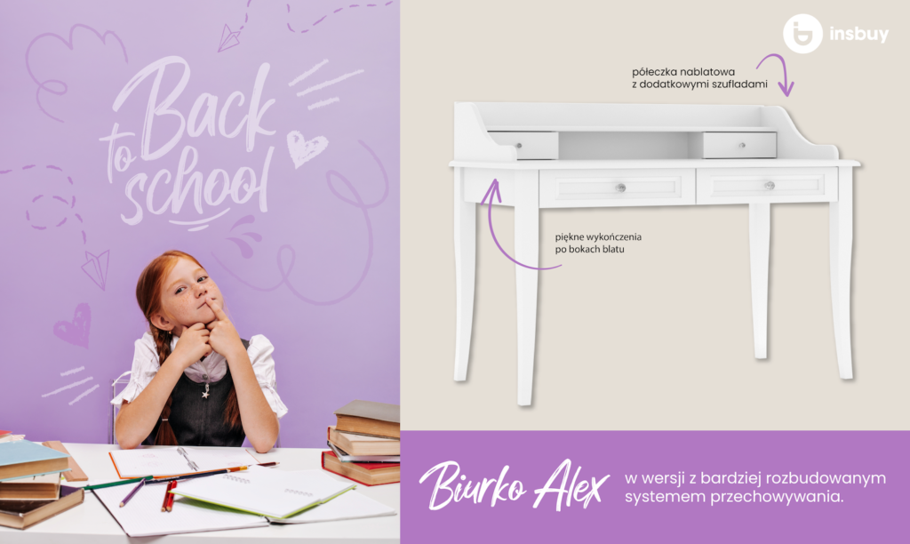 biurko szkolne | biurka szkolne | biurko dla ucznia | meble do pokoju dziecięcego | piękne biurka dla dzieci | Insbuy | urządzanie wnętrz