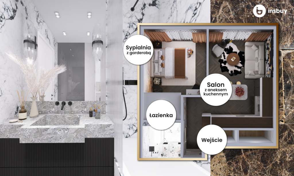 metamorfoza małego mieszkania | urządzanie wnętrz | Insbuy | aranżacja małęgo mieszkania | kobiece mieszkanie