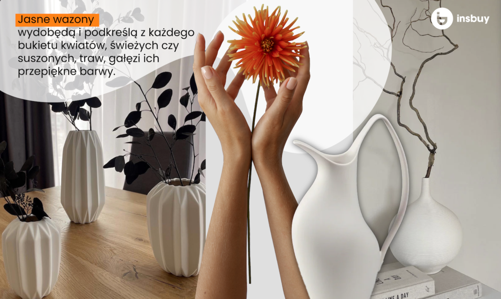 estilo home | urządzanie wnętrz | insbuy | piękne wazony | biały wazon | piękny wazon | klasyczny wazon